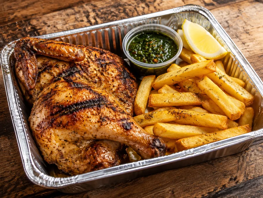 Pollo a la parrilla de Rotisería Guste Aquí, Bragado